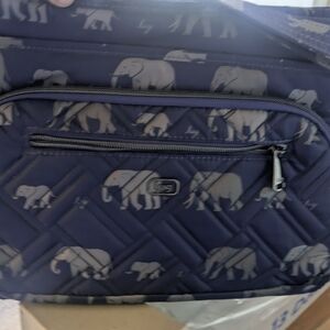Navy Quilted Bag with Elephant Print